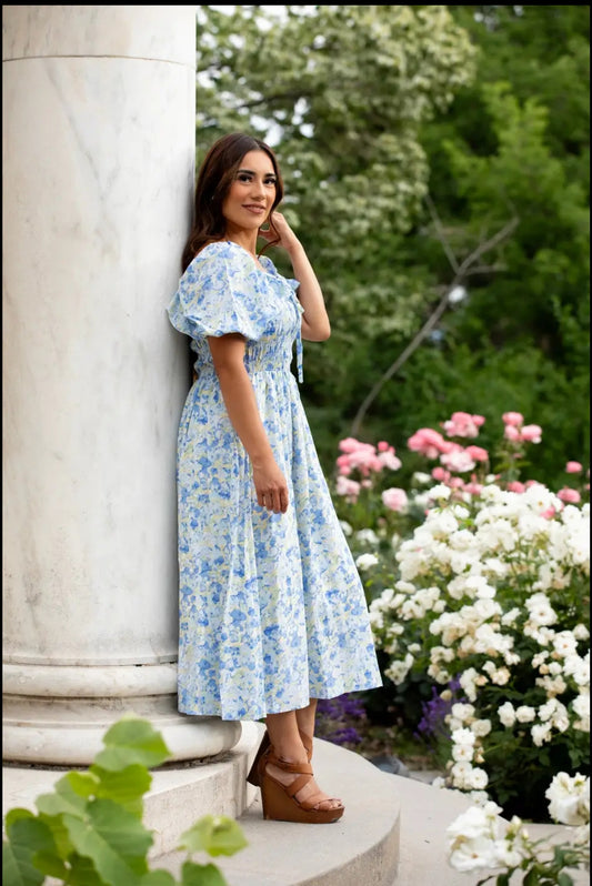 Melany print Midi dress