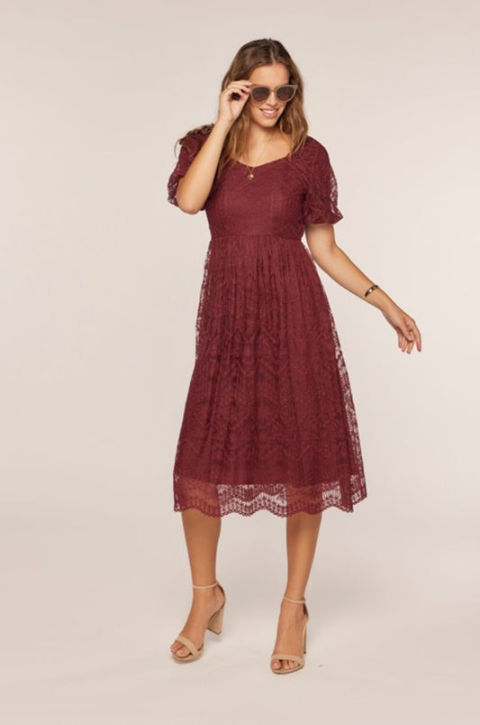 Jasmin embroidery midi dress