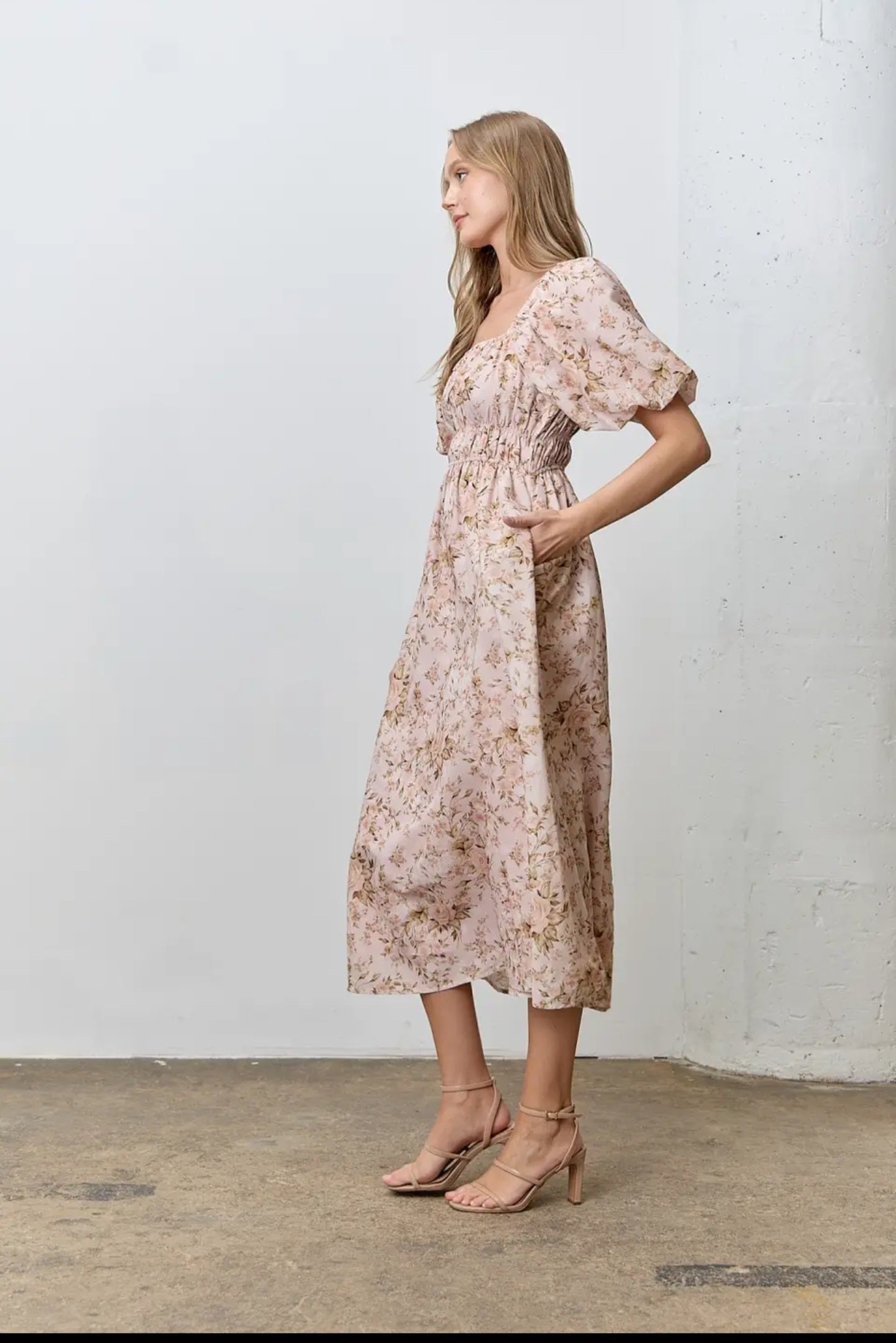 Marleny Pink Midi Dress