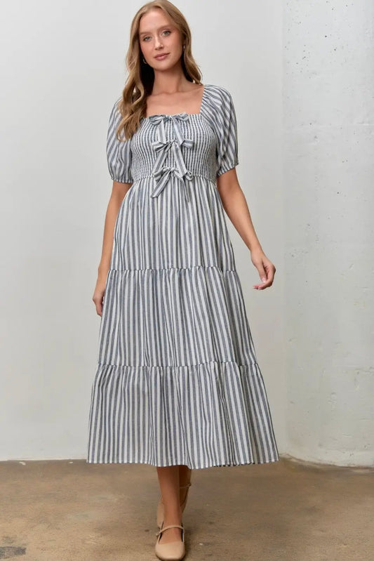 DAYSI STRIPED MIDI DRESS