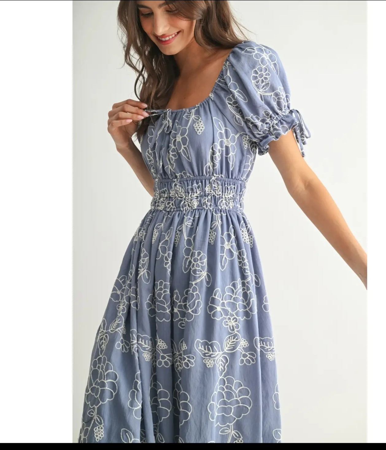 Cecy embroidered Midi dress