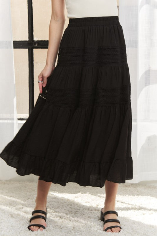 Black midi skirt