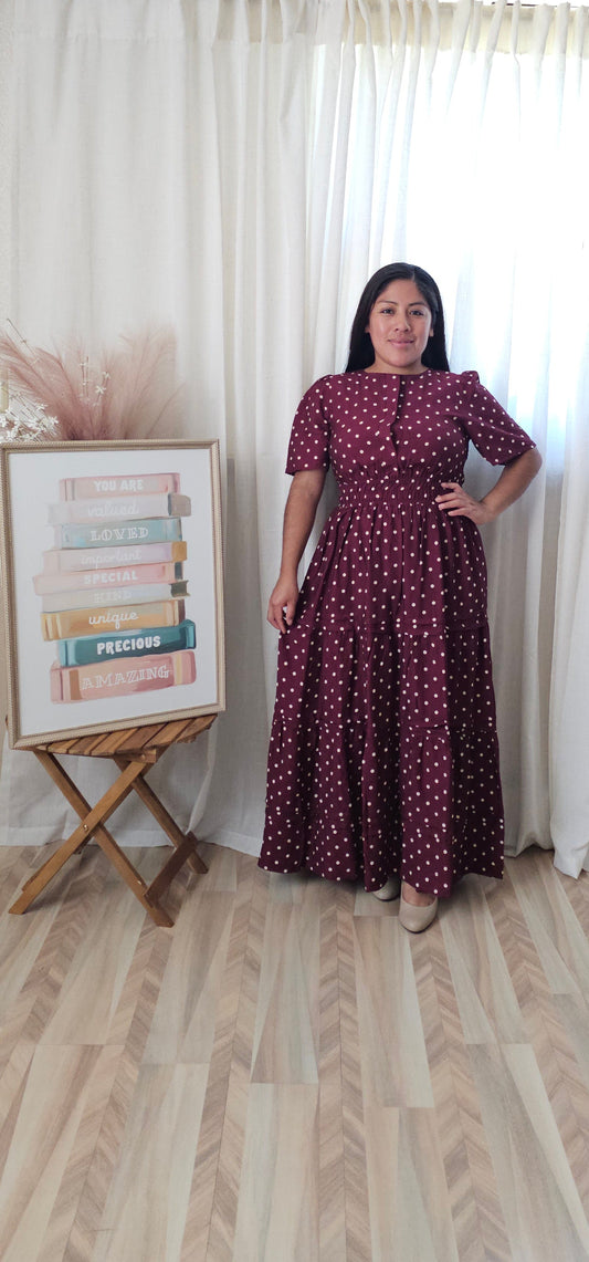 DUNIA POLKA DOT MIDI DRESS