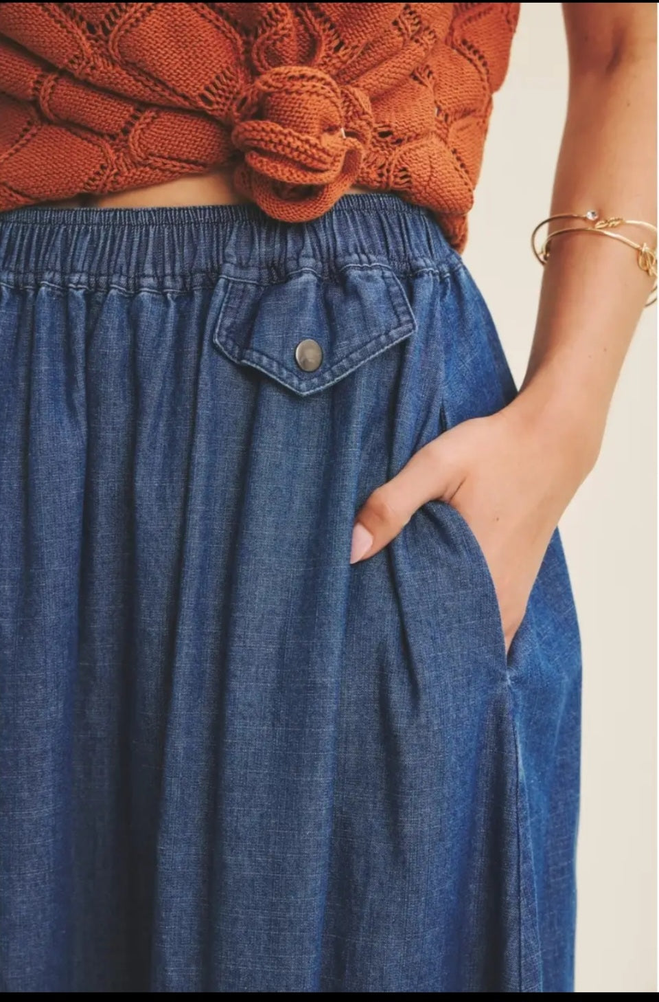 Denim Midi Skirt