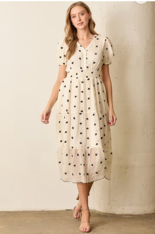 Rossmery Ivory midi dress