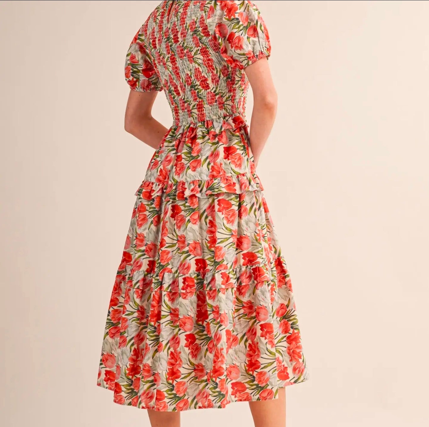 Margaret Ruffled Midi Dress