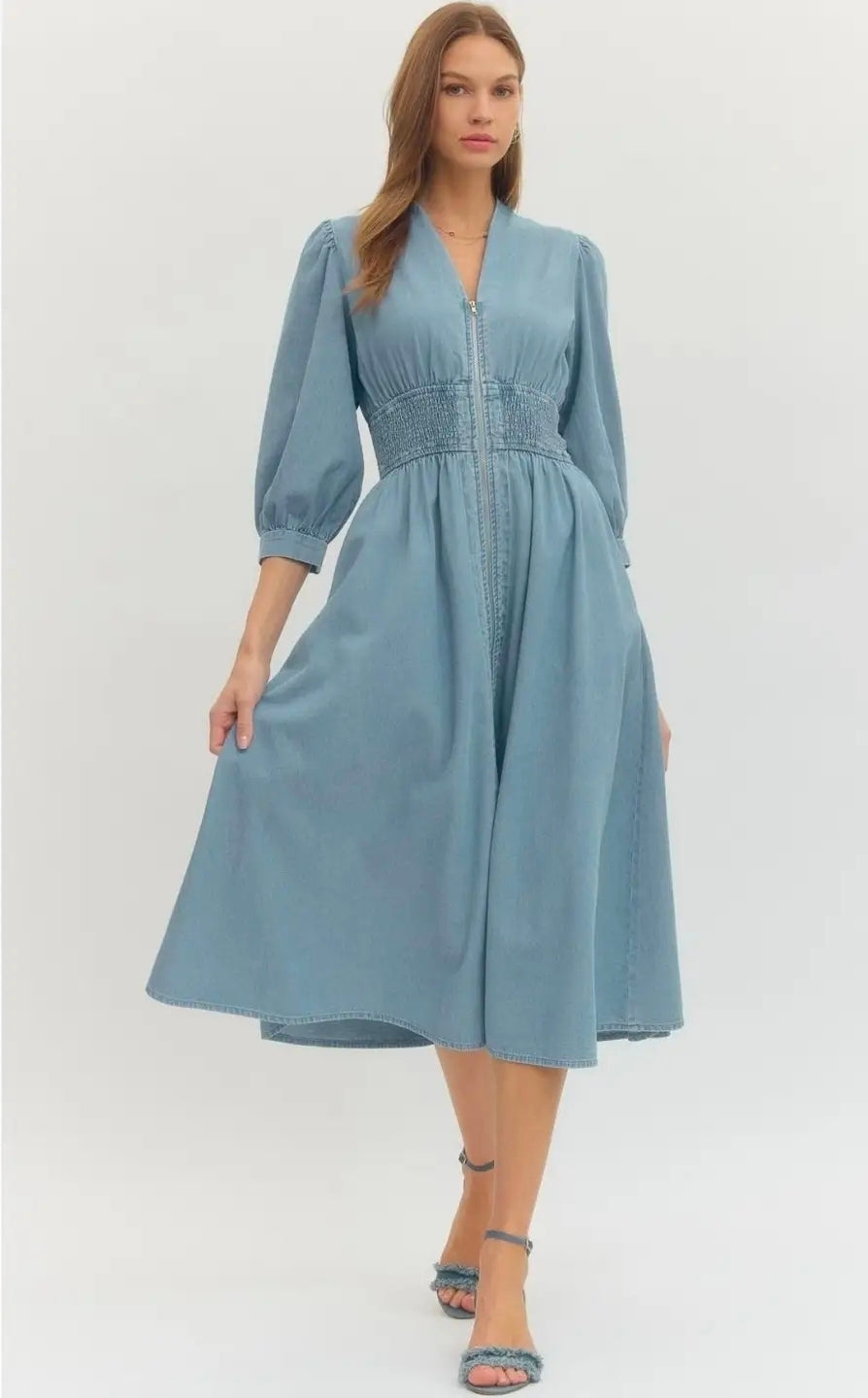 Ezra Denim Midi Dress
