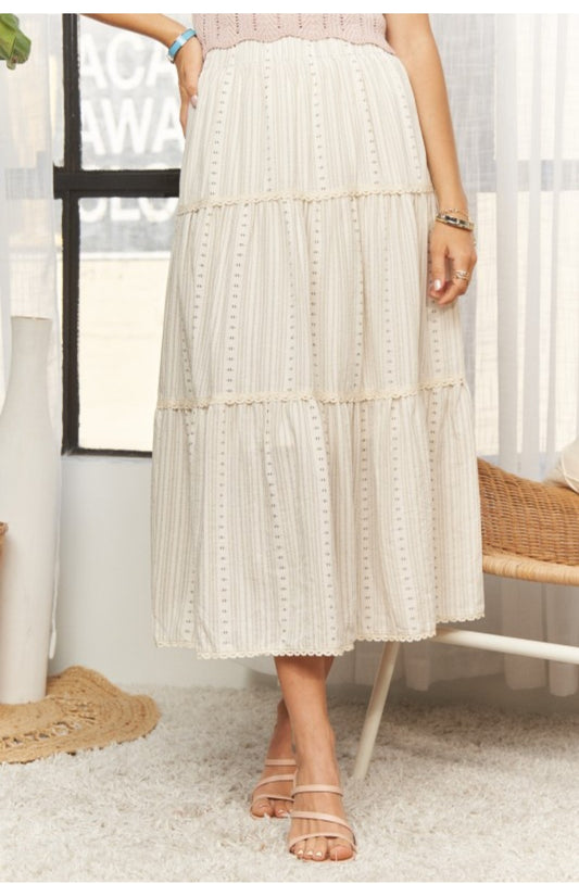 Midi Skirt-Beige