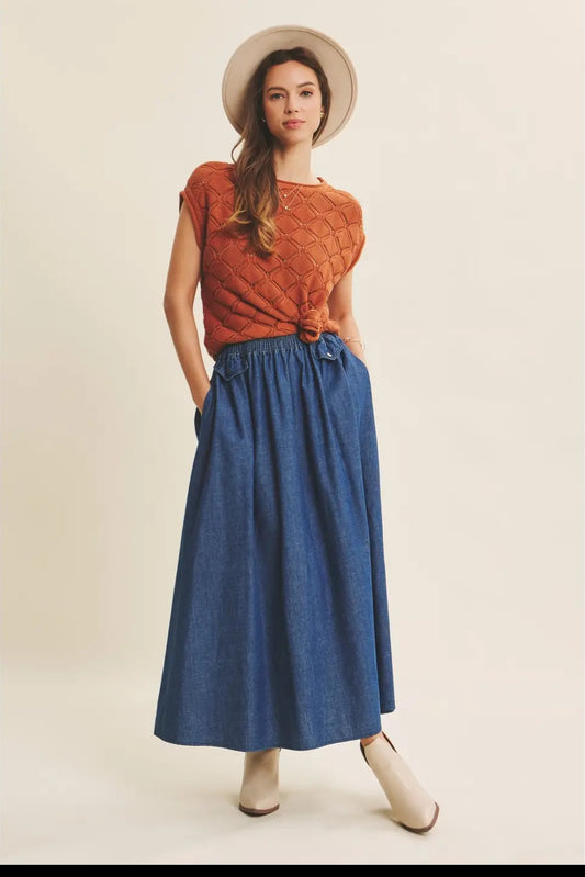 Denim Midi Skirt