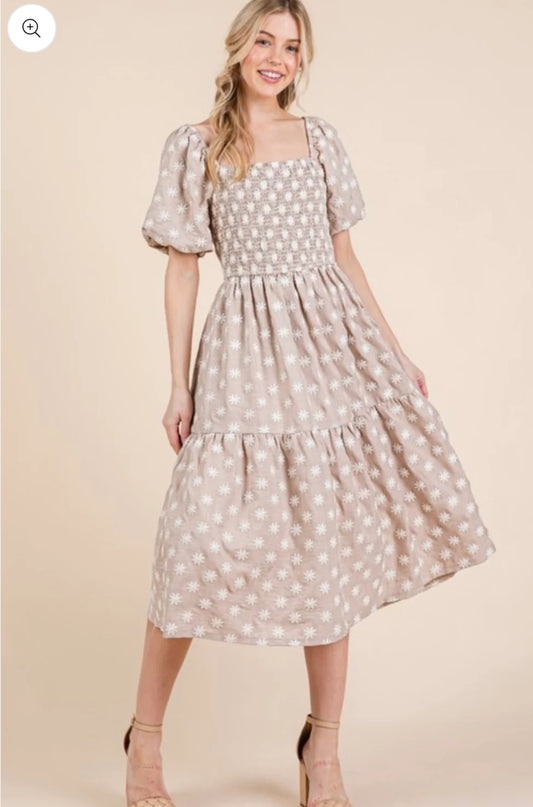 Amalia embroidered Midi dress