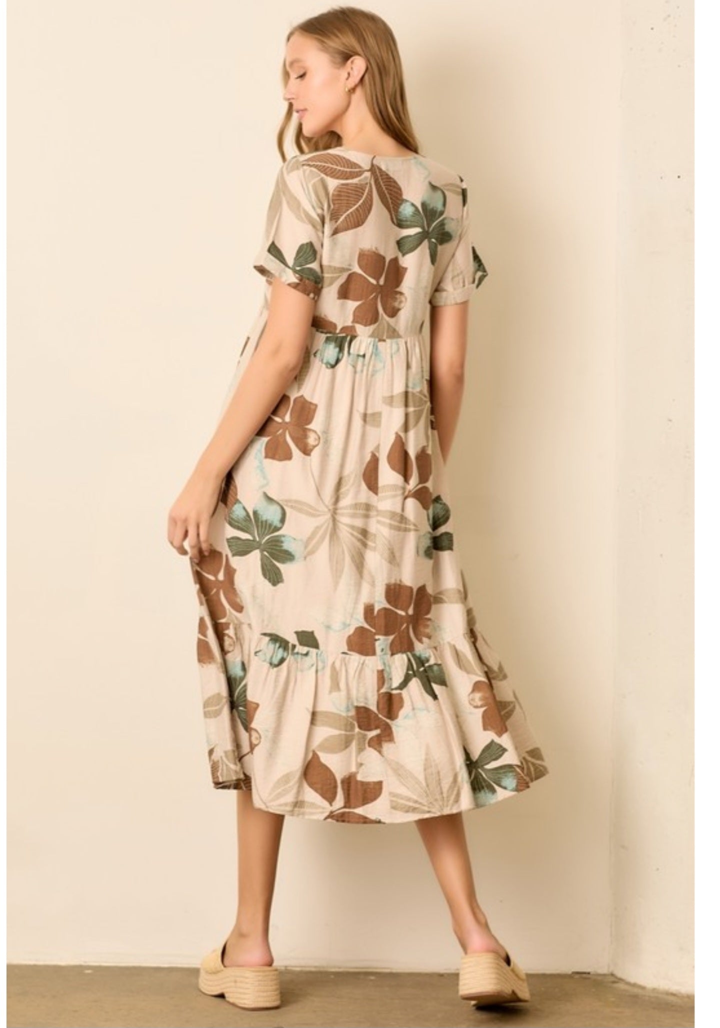 Charlotte Taupe midi Dress