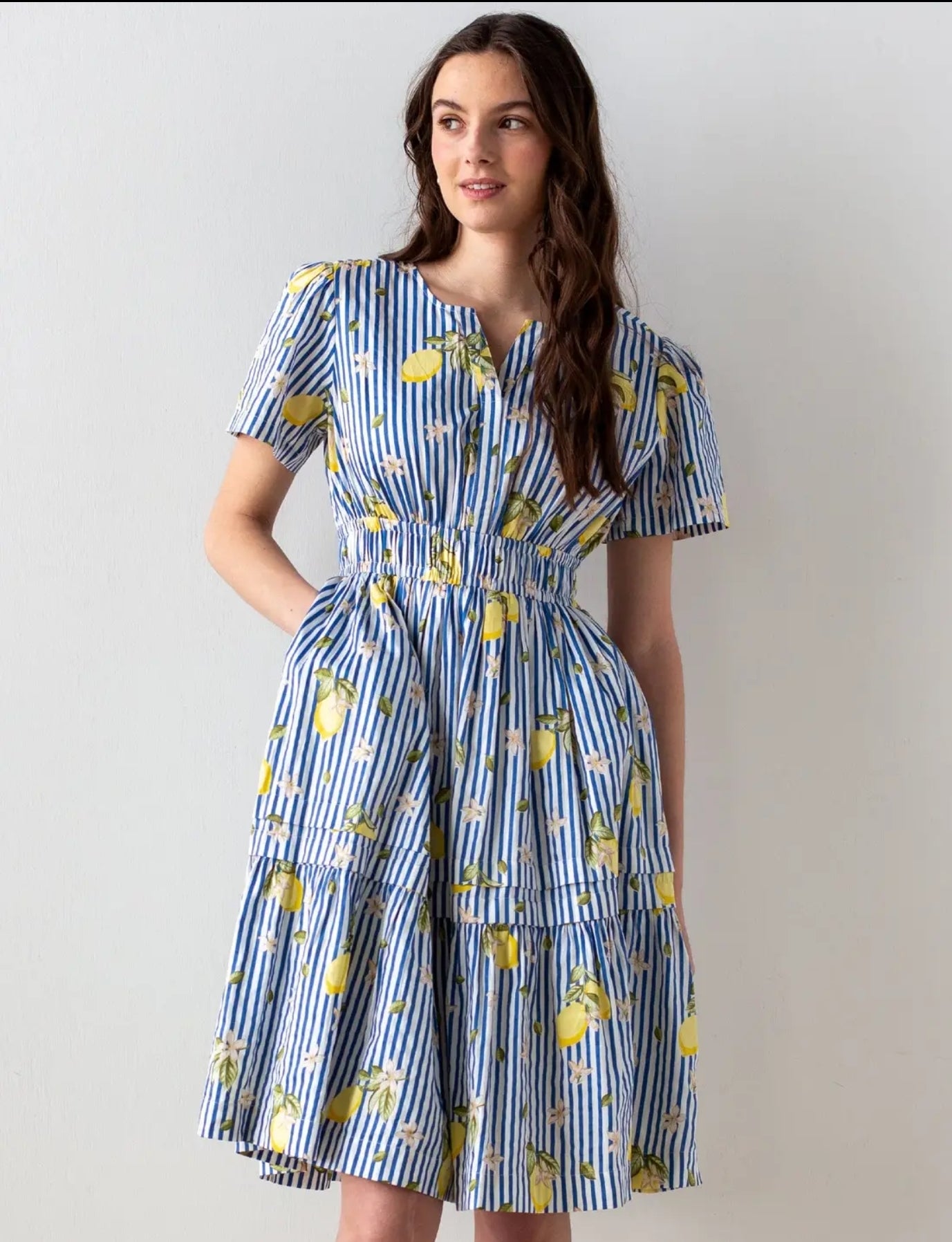 Lemon print midi