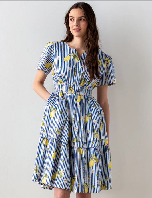Lemon print midi