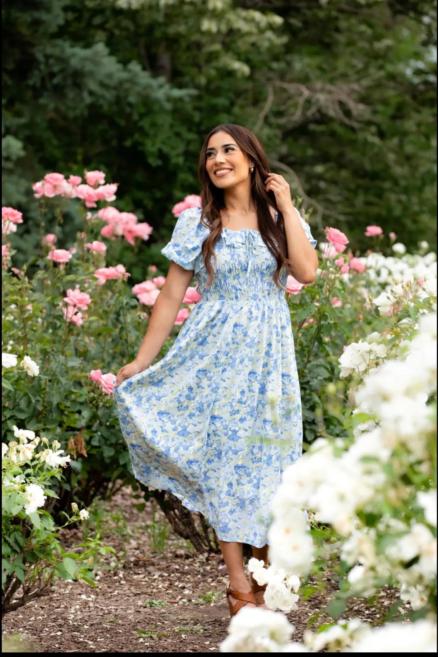 Melany print Midi dress