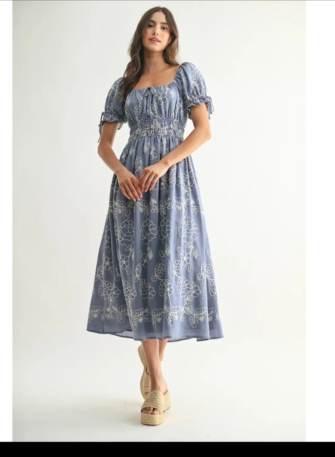 Cecy embroidered Midi dress