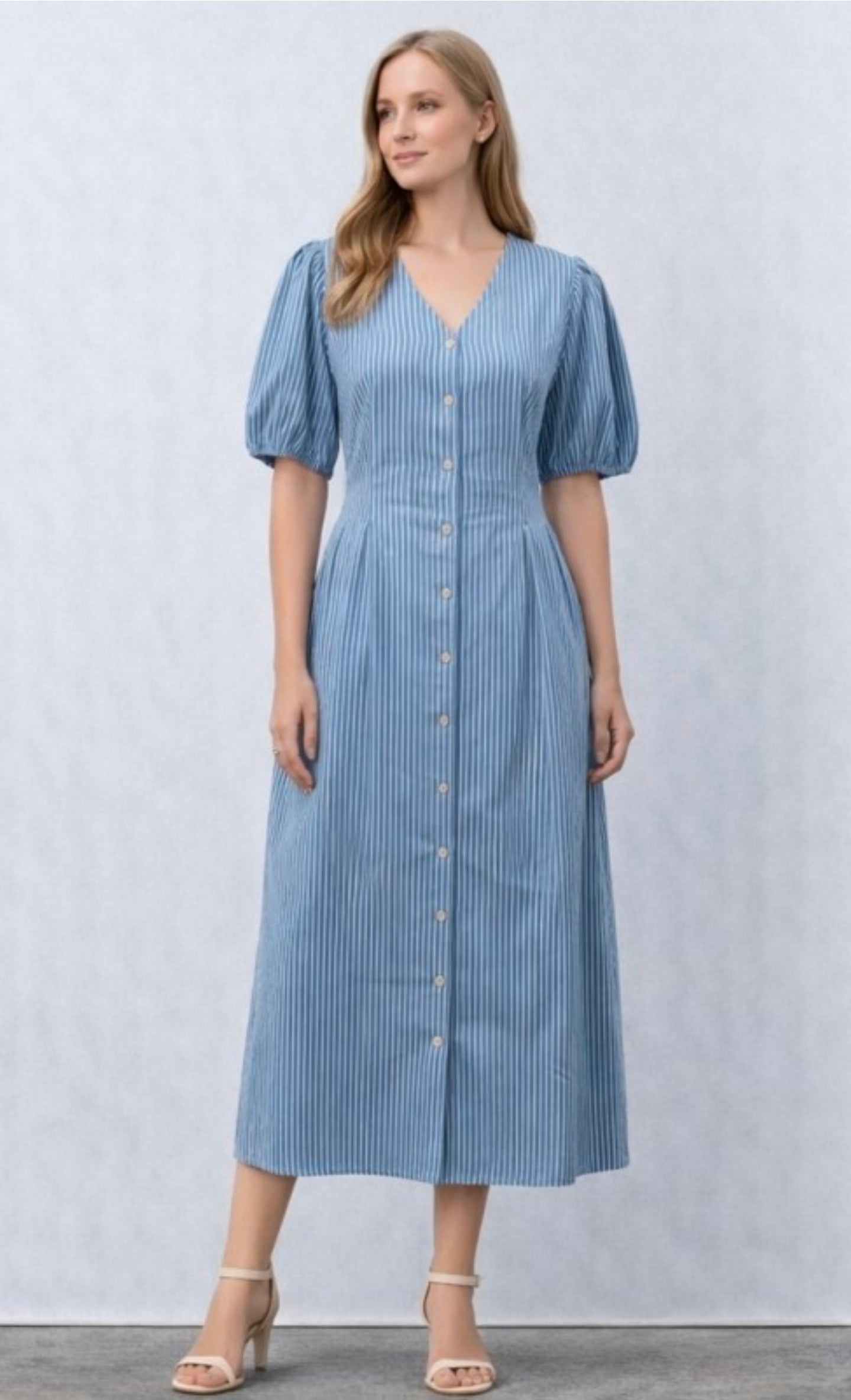 Aurora Denim Midi Dress