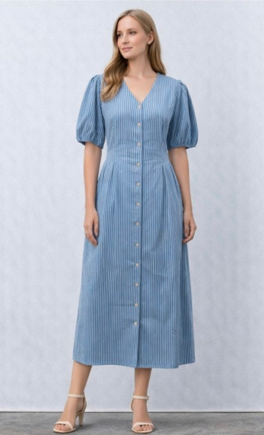 Aurora Denim Midi Dress